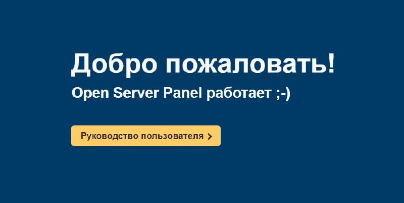 Панель localhost в OpenServer