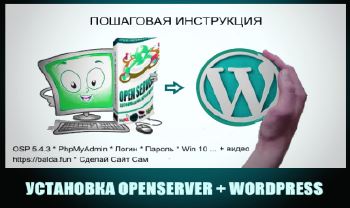 wordpress + open server